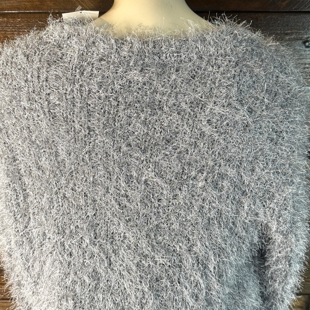 Endless Rose Women's Furry Sweater Round Neck Bell Sleeve Cropped Size Medium - Picture 6 of 11